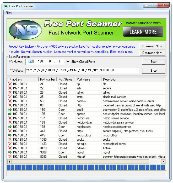 FreePortScanner Screenshot
